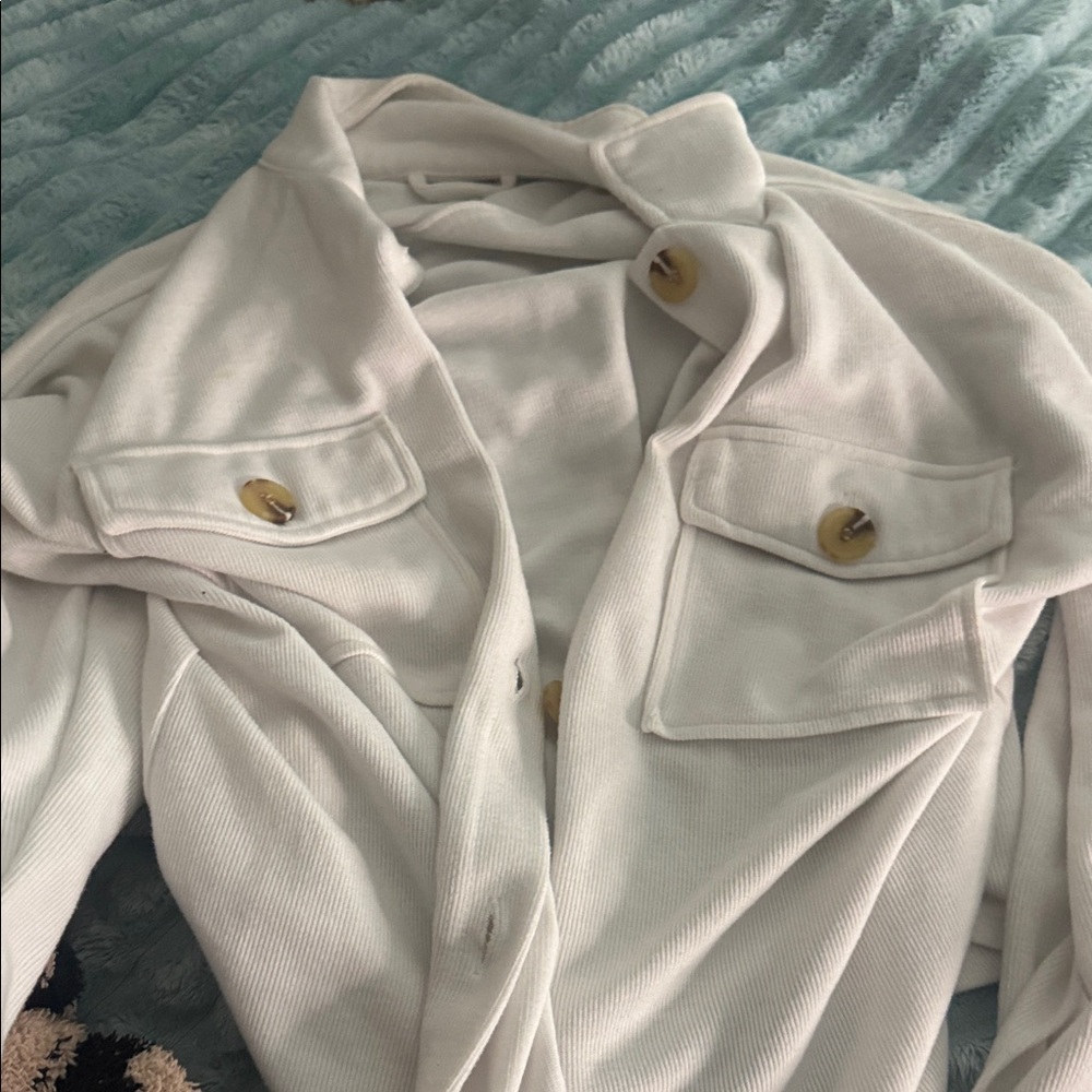 Women's White Button-Up Jacket